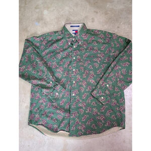 Men's Tommy Hilfiger XL Paisley Long Sleeve Men's Button Down Mod Psychedelic